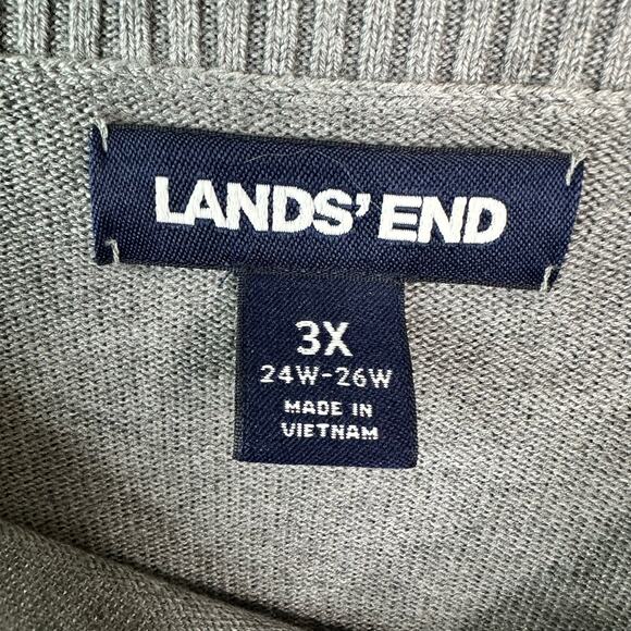 Lands End Womens size 3X 3/4 Sleeve Pullover Scoop Neck Knit Sweater Gray - Picture 7 of 10